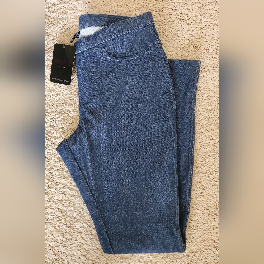 MeMoi High-Waisted Skinny Jean Leggings Women's Dark Blue Jeans Size Small - Picture 8 of 8